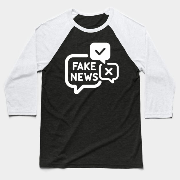Fake News Conspiracy Theory Baseball T-Shirt by Emma